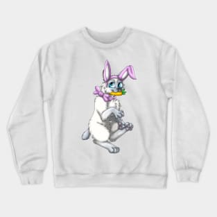 Bobtail BunnyCat: Blue Point (Pink) Crewneck Sweatshirt